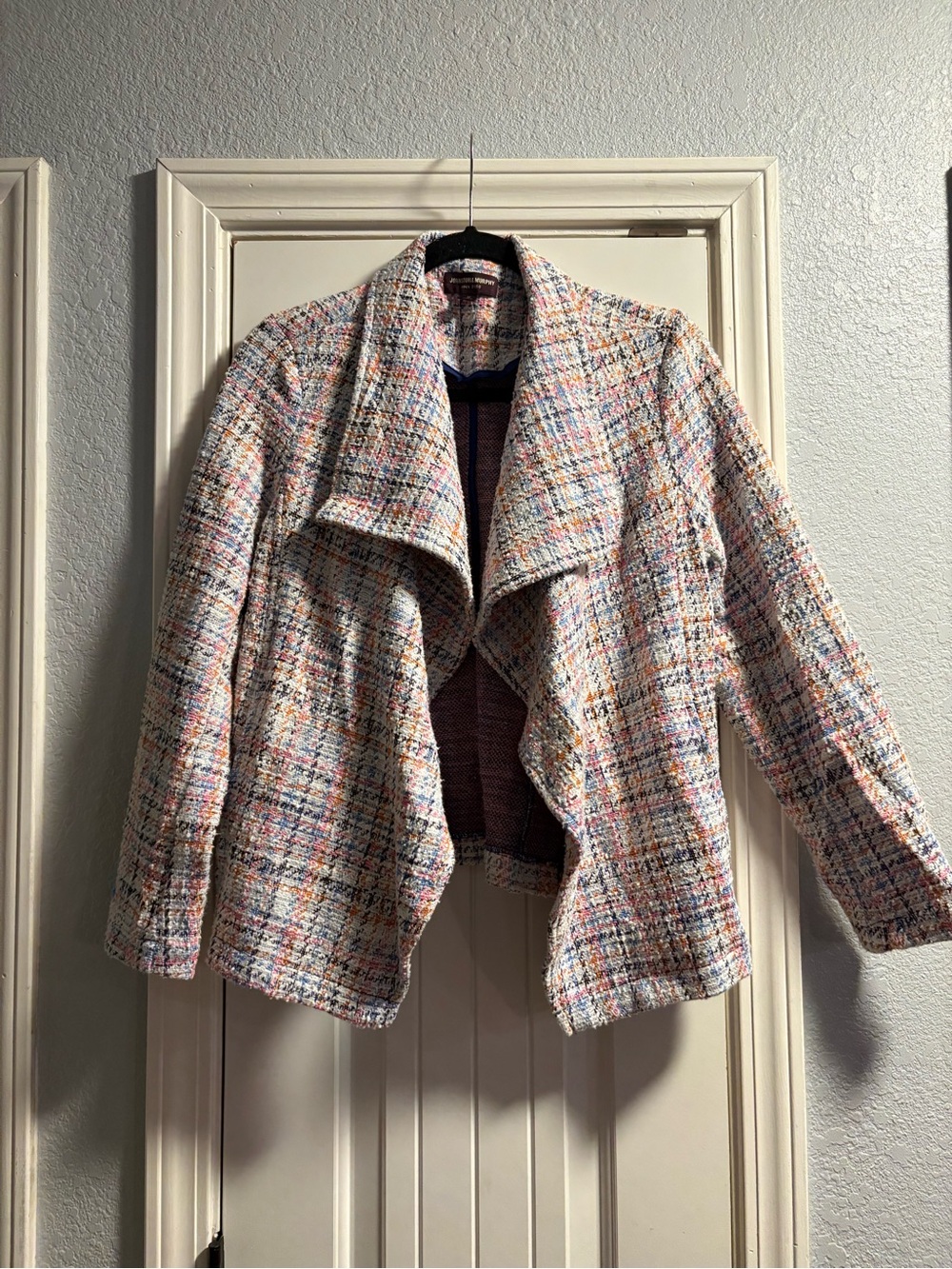Johnston & Murphy Textured Multi-Color Draped Tweed Jacket Medium